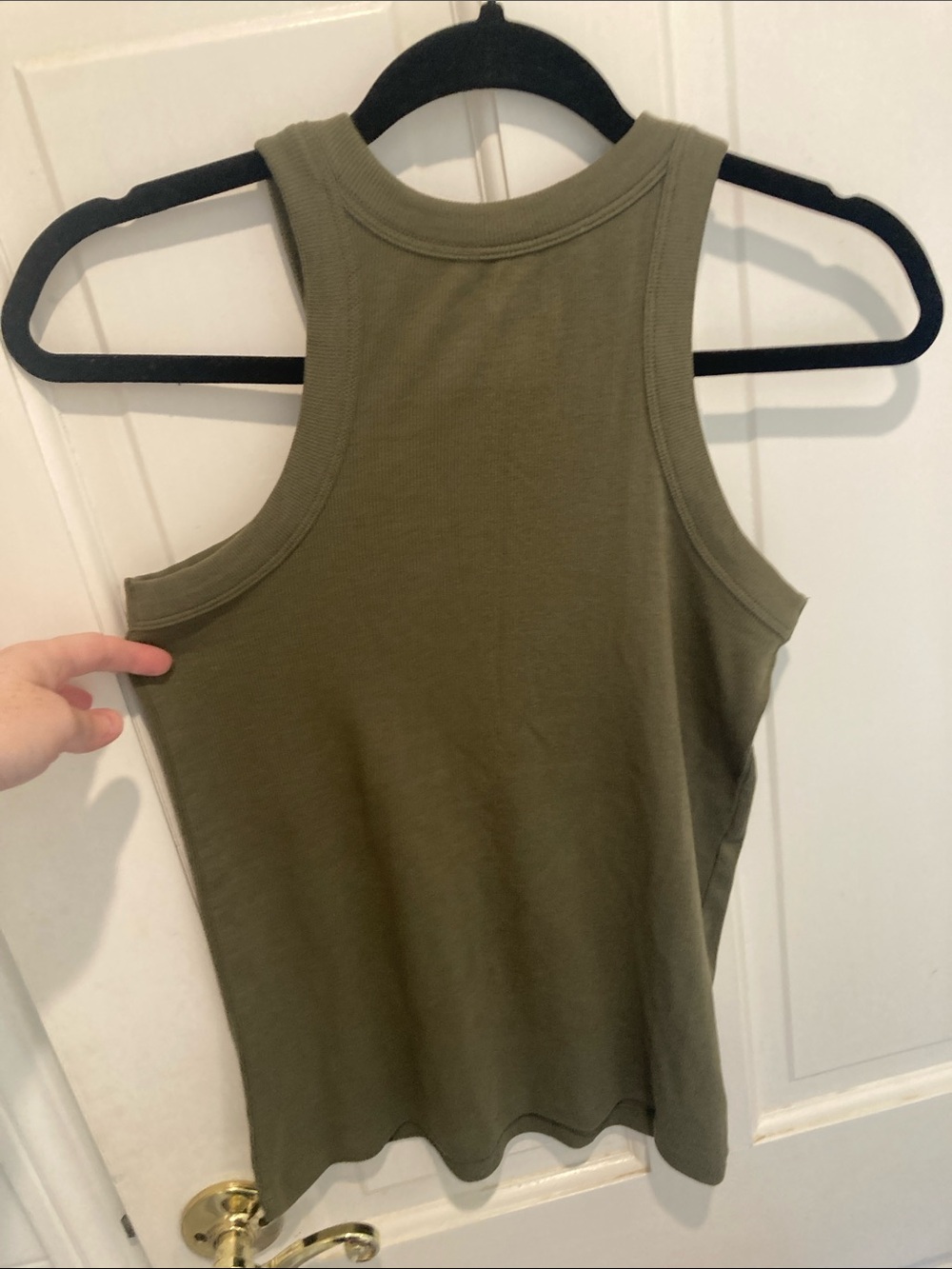 LOFT Olive Ribbed Racerback Tank - Picture 4 of 4